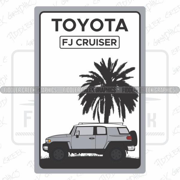12x18”Sign Mid Grey Fj Cruiser Black Wheels, and Flat Rack