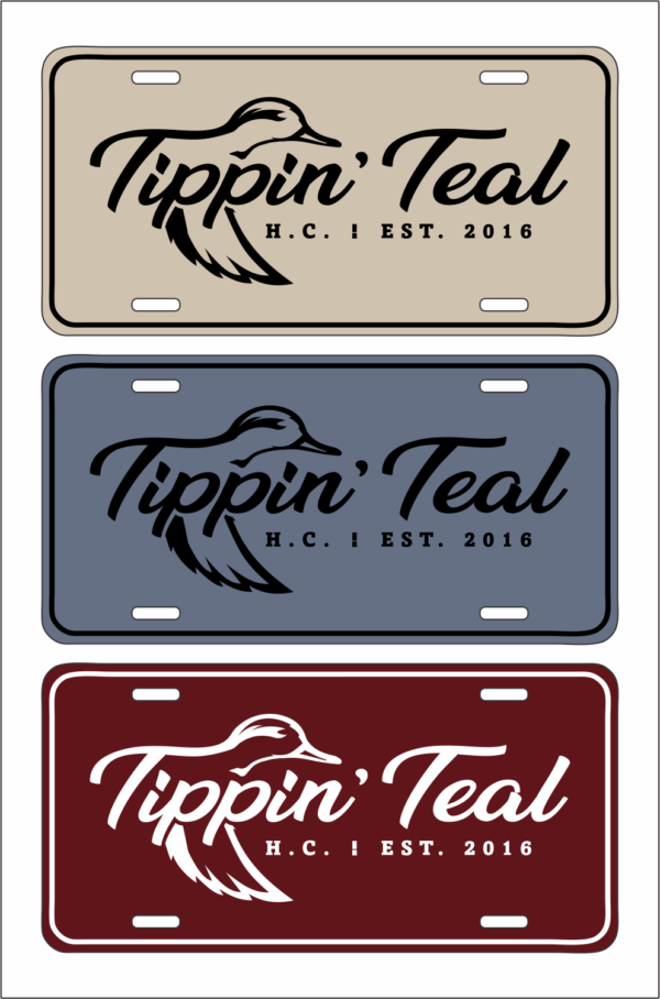 Tippin Teal License Plate Package